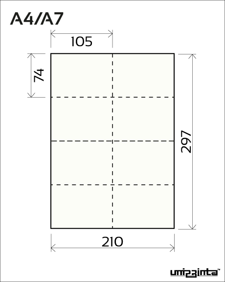 Double-sided perforated flyer A4/A7