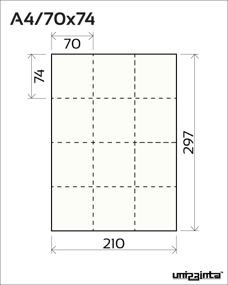 Double-sided perforated flyer A4/70x74 mm