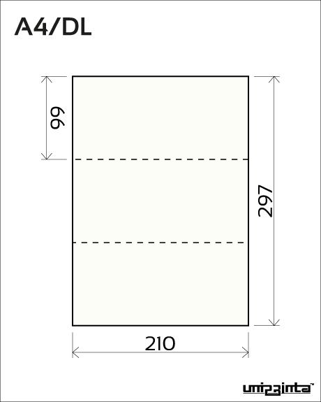 Double-sided perforated flyer A4/DL