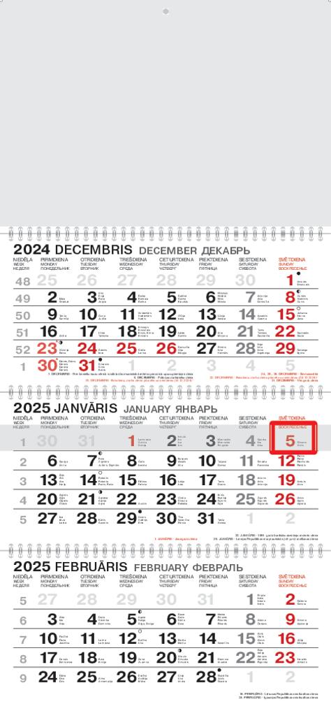 Three Wire Calendars