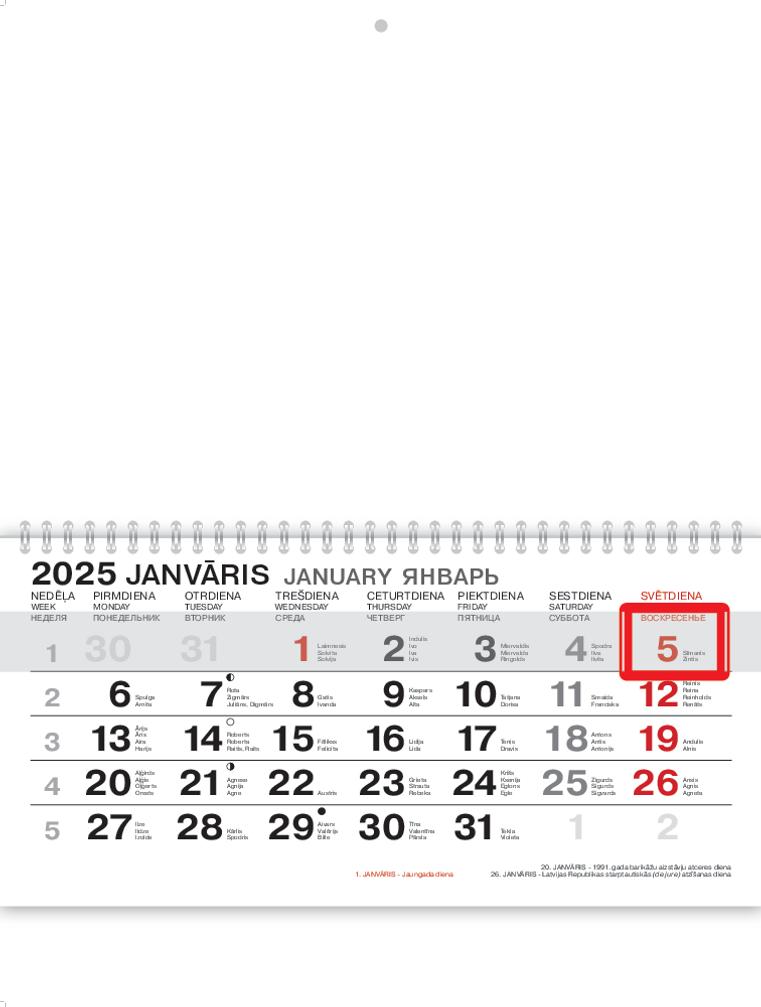 One Wire Calendars 1.6 LV-ENG-RUS